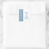 Blue Zickzack Border Wedding Stickers (Tasche)