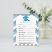 Blue Zickzack Elephant Baby Boy Dusche - Wünsche (Stehend Vorderseite)