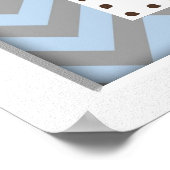 Blue Zickzack Elephant Kinderzimmer Wine Arte Poster (Ecke)