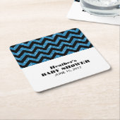 Blue Zickzack Glitzer Baby Dusche Untersetzer (angewinkelt)
