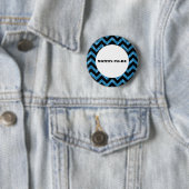 Blue Zickzack Glitzer Baby Showknopf Button (Beispiel)