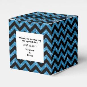 Blue Zickzack Glitzer Bevorzugung Box Geschenkschachtel