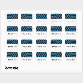 Blue Zickzack Glitzer Danke Stickers (Blatt)