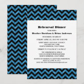 Blue Zickzack Glitzer Probe Dinner Einladung (Vorne/Hinten)