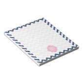 Blue Zickzack Ikat Mit Monogramm Notepad Notizblock (angewinkelt)
