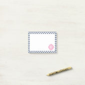 Blue Zickzack Ikat Mit Monogramm Post - Anmerkunge Post-it Klebezettel (Auf Schreibtisch)