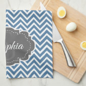 Blue Zickzack Kitchtuch Geschirrtuch (Viertel Falte)