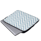 Blue Zickzack Laptop Sleeve (Vorne Knopf)