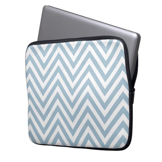Blue Zickzack Laptop Sleeve (Vorderseite Links)