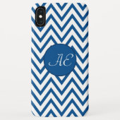 Blue Zickzack Monogram Modern Case-Mate iPhone Hülle (Rückseite)