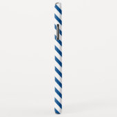 Blue Zickzack Monogram Modern Case-Mate iPhone Hülle (Hinten/Rechts)