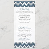 Blue Zickzack Palm Trees Beach Hochzeitsprogramme Programm (Rückseite)