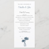 Blue Zickzack Palm Trees Beach Hochzeitsprogramme Programm (Vorderseite)