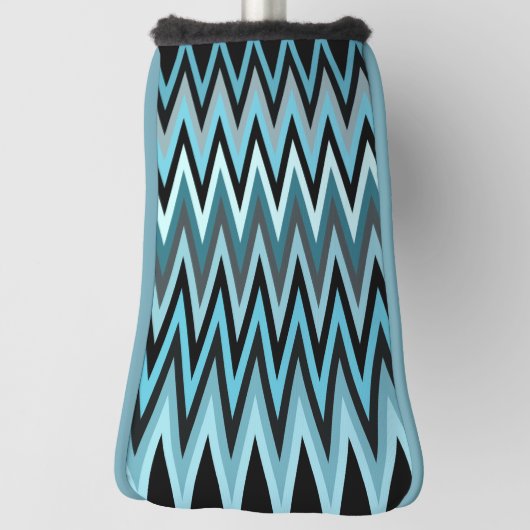 Blue Zickzack Pattern Golf Head Cover Headcover (Rotieren 90)