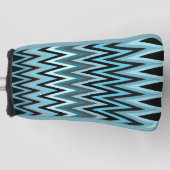Blue Zickzack Pattern Golf Head Cover Headcover (Vorderseite)
