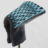 Blue Zickzack Pattern Golf Head Cover Headcover (3/4 Vorderseite)