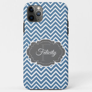 Blue Zickzack Personalisiert iPhone Case