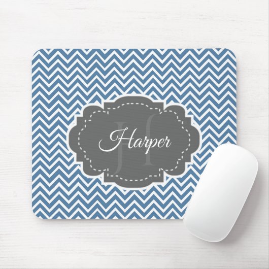 Blue Zickzack Personalisiert Mouse Pad Mousepad (Mit Mouse)