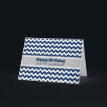 Blue Zickzack Retro Grandson Geburtstag Karte<br><div class="desc">Geburtstagskarte für Enkel mit lustig blauen Zickzack Retromuster und nachdenklichem Vers.</div>