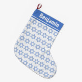 Blue Zickzack Star von David Großer Weihnachtsstrumpf (Vorderansicht (hängend))