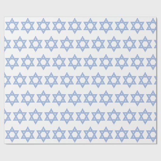 Blue Zickzack Star von David Hanukkah Geschenkpapier (Flach)