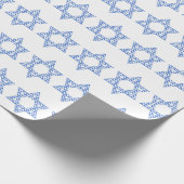 Blue Zickzack Star von David Hanukkah Geschenkpapier (Ecke)
