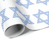 Blue Zickzack Star von David Hanukkah Geschenkpapier (Rolleneckpunkt)