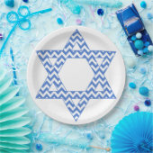 Blue Zickzack Star von David Hanukkah Pappteller (Party)