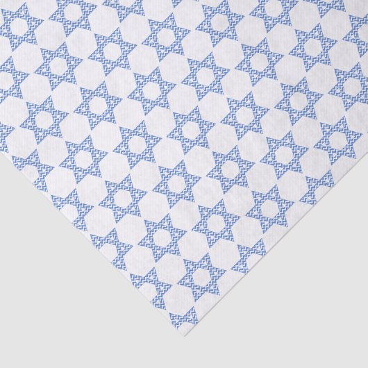 Blue Zickzack Star von David Hanukkah Seidenpapier (Ausschnitt)
