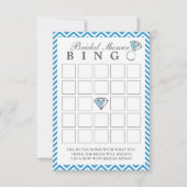 Blue Zickzack Stripes Brautparty Bingo Cards (Vorderseite)