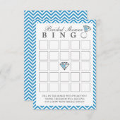 Blue Zickzack Stripes Brautparty Bingo Cards (Vorne/Hinten)