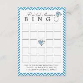 Blue Zickzack Stripes Brautparty Bingo Cards