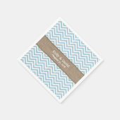 Blue Zickzack Stripes Burlap Ribbon Rustikale Hoch Serviette (Ecke)