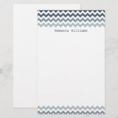 Blue Zickzack Zigzags Pattern Stationery Briefpapier (Vorne/Hinten)