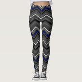 Blue Zig Zag mit Ribbon...RA Leggings (Vorderseite)