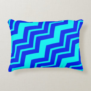 Blue Zig Zag Zickzack Muster Dekokissen