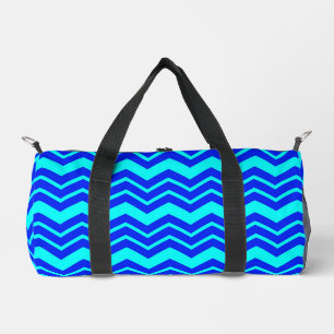 Blue Zig Zag Zickzack Muster Duffle Bag