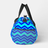 Blue Zig Zag Zickzack Muster Duffle Bag (Rechts)