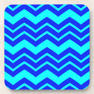 Blue Zig Zag Zickzack Muster Getränkeuntersetzer