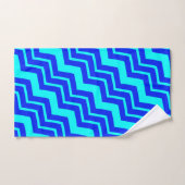 Blue Zig Zag Zickzack Muster Handtuch (Handtuch)