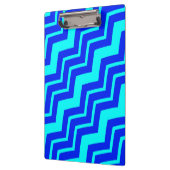 Blue Zig Zag Zickzack Muster Klemmbrett (Links)
