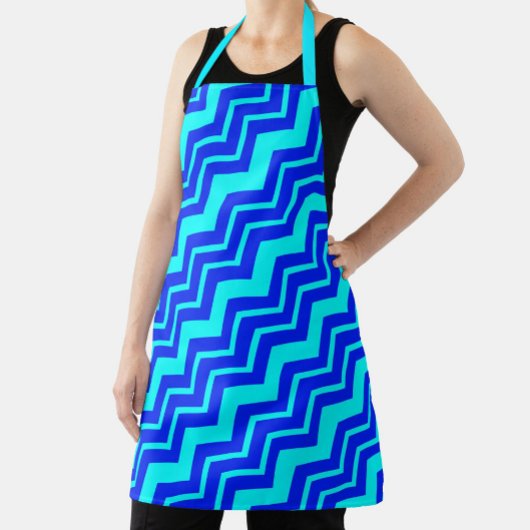 Blue Zig Zag Zickzack Muster Schürze