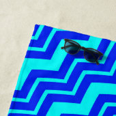 Blue Zig Zag Zickzack Muster Strandtuch (Beispiel)