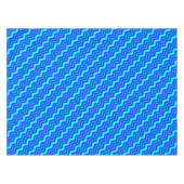 Blue Zig Zag Zickzack Muster Tischdecke (Vorderseite (Horizontal))