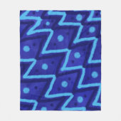 Blue Zig Zags Dots Funky Pattern  Fleecedecke (Vorderseite)