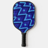Blue Zig Zags Dots Funky Pattern Pickleball Schläger (Rückseite)