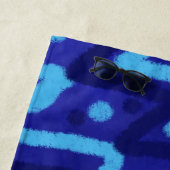 Blue Zig Zags Dots Funky Pattern Strandtuch (Beispiel)