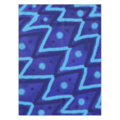 Blue Zig Zags Dots Funky Pattern Tischdecke (Vorderseite)