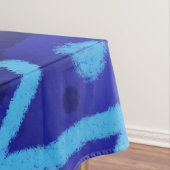 Blue Zig Zags Dots Funky Pattern  Tischdecke (Beispiel)