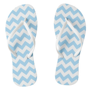 Blue Zigzag, Blue Zickzack, geometrisches Muster Badesandalen